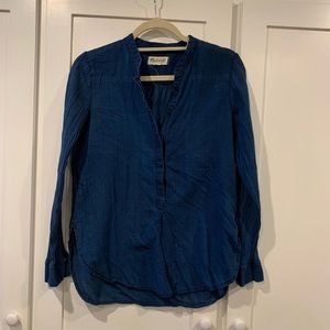 Madewell Indigo Long Sleeve Blouse
